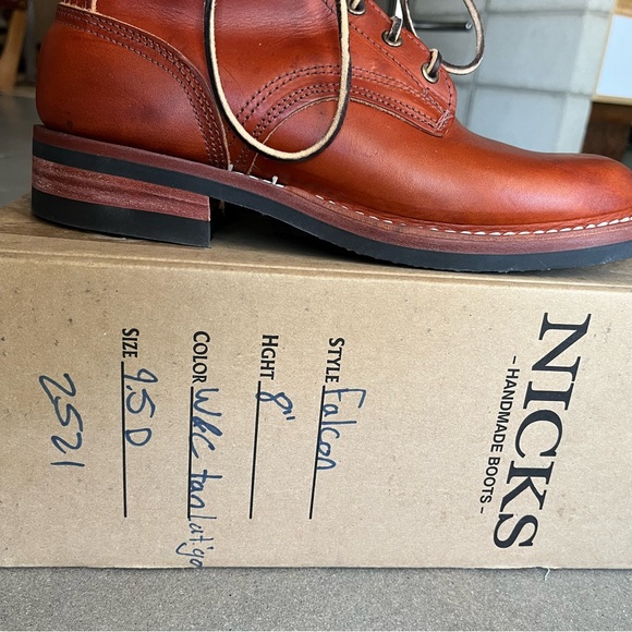 Nicks Boots - Falcon boots in W&C Oiled Latigo Tan - Picture 9 of 9